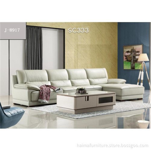 White Leather Corner Sofa